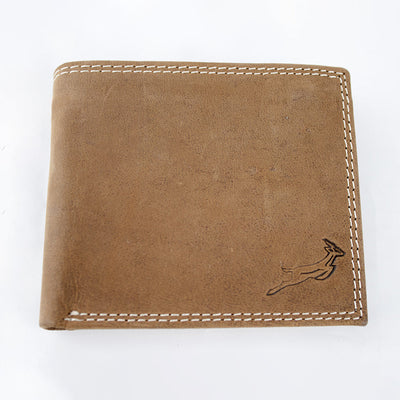 Springboks Double Stitch Fold Over Wallet-Tan