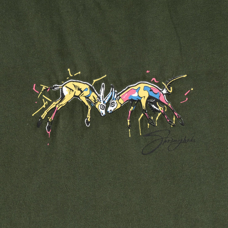 Springboks Graffiti Regular Crew Tee-Military Olive
