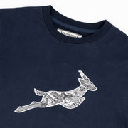 Springboks Stadium Bok Regular Crew Tee-Navy