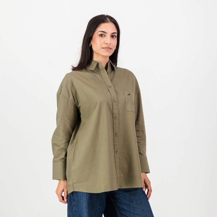 Springboks Ladies Oxford Shirt-Taupe