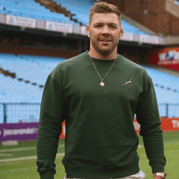 Springboks Nat Badge Crew Neck Sweat-OS Green