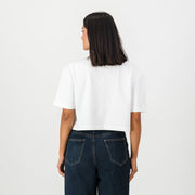 Springboks Pop Badge Ladies Boxy Crew Tee-White
